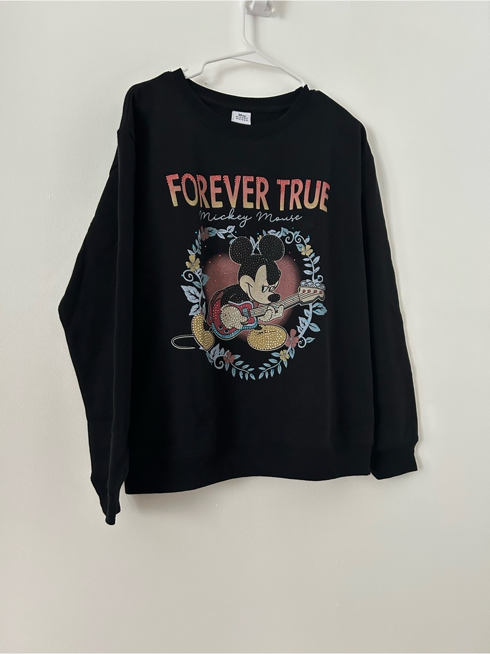 Disney Black 'Forever True' Mickey Graphic Crewneck Sweatshirt